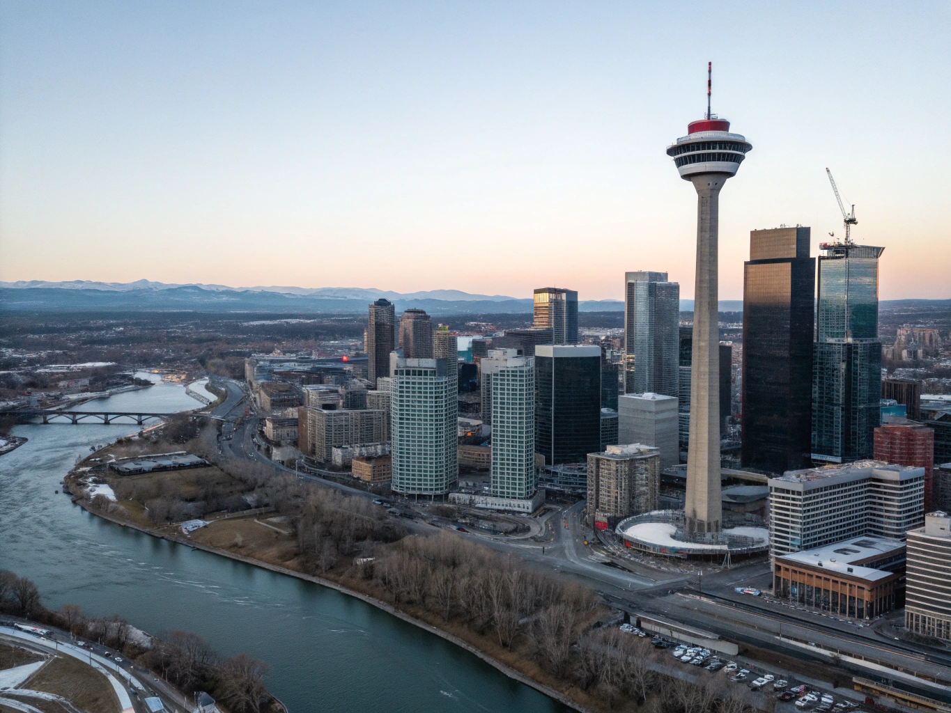 Realistic illustration of Calgary and surrounding service areas with MetalLine branding