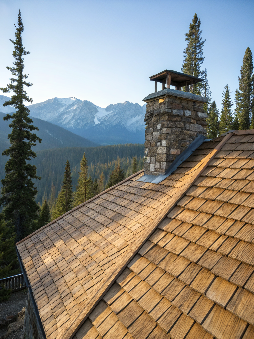 Premium cedar-look steel shake roofing installation