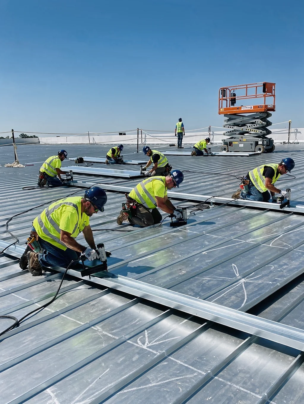 MetalLine technicians installing premium metal roofing