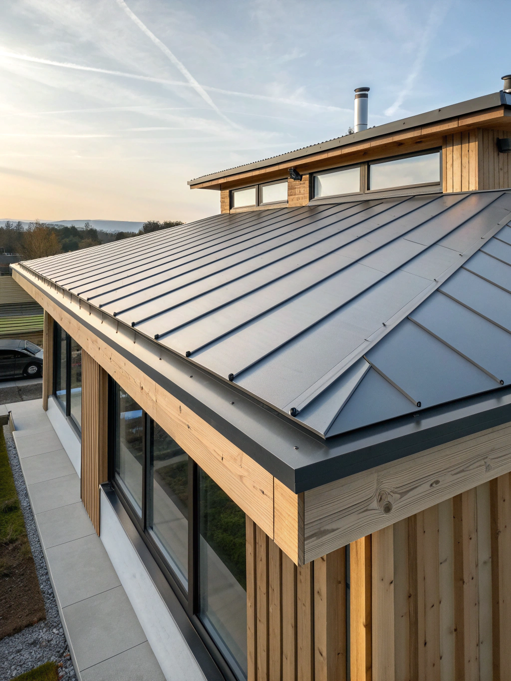 Precision-installed standing seam metal roof