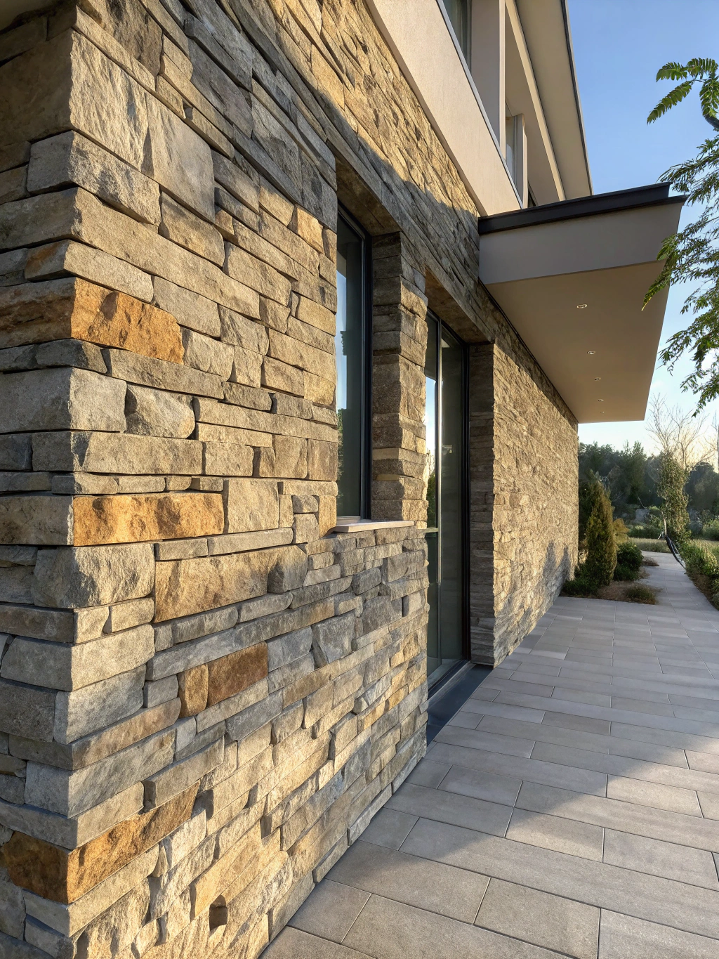 High-end stone veneer exterior finish